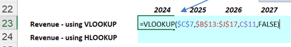 Screenshot of completed vlookup formula example